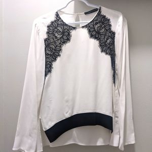 Zara White with Black Lace Shirt